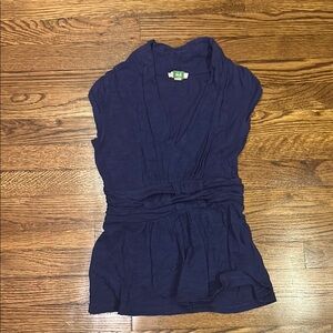 Tua Deep Blue Cap Sleeve Blouse Purchased at Anthropologie.